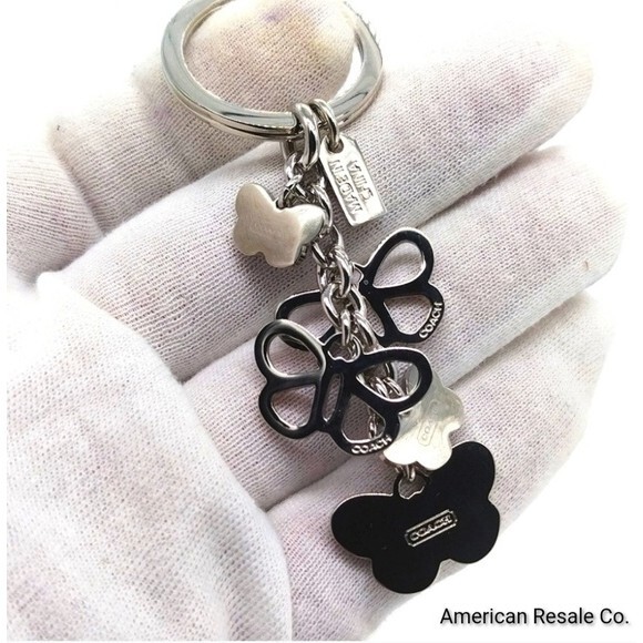 Vintage COACH Multi Butterfly Pave Swarovski Crystal Keychain Purse Charm-Rare - Picture 5 of 5